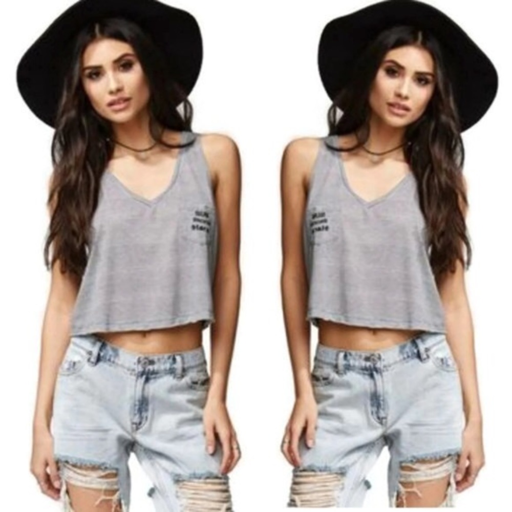 Kendall & Kylie for Pacsun Striped V-Neck Crop